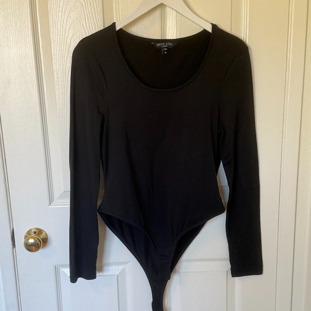 Black Body Suit Scoop Neck
